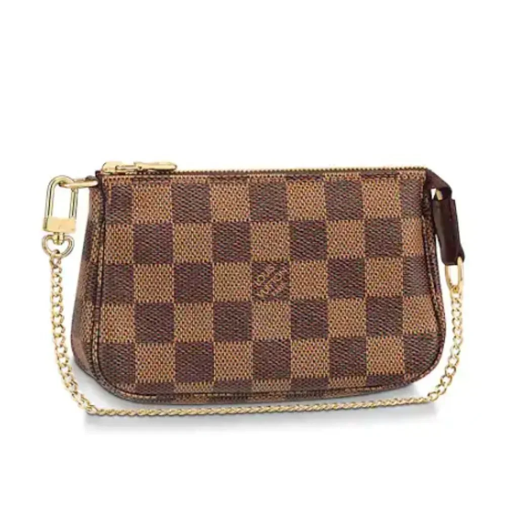 🎁 NEW Louis Vuitton Mini Pochette in Damier Ebene Made in France 🇫🇷